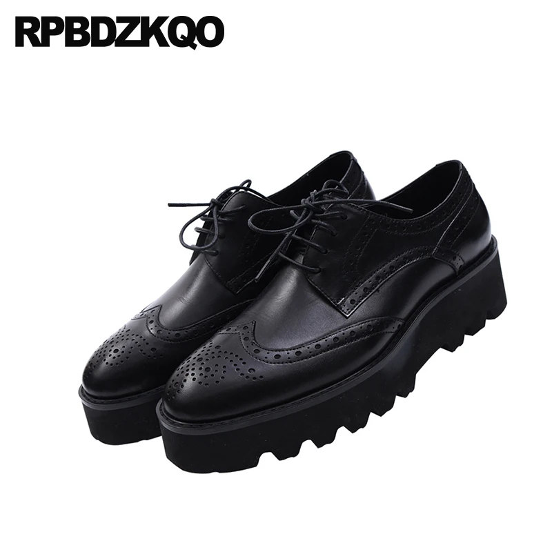 Carved New Mens Wing Tip Creepers Platform Oxfords Shoes Lace Up British Brogue