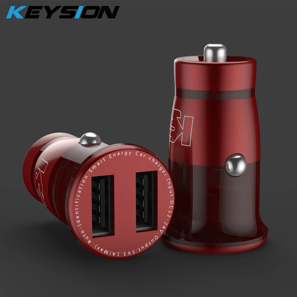 KEYSION البسيطة 3.1A USB سيارة شاحن المزدوج الهاتف المحمول قرص شاحن سيارة-شاحن سريع ل فون X 8 7 6 لسامسونج ل Xiaomi