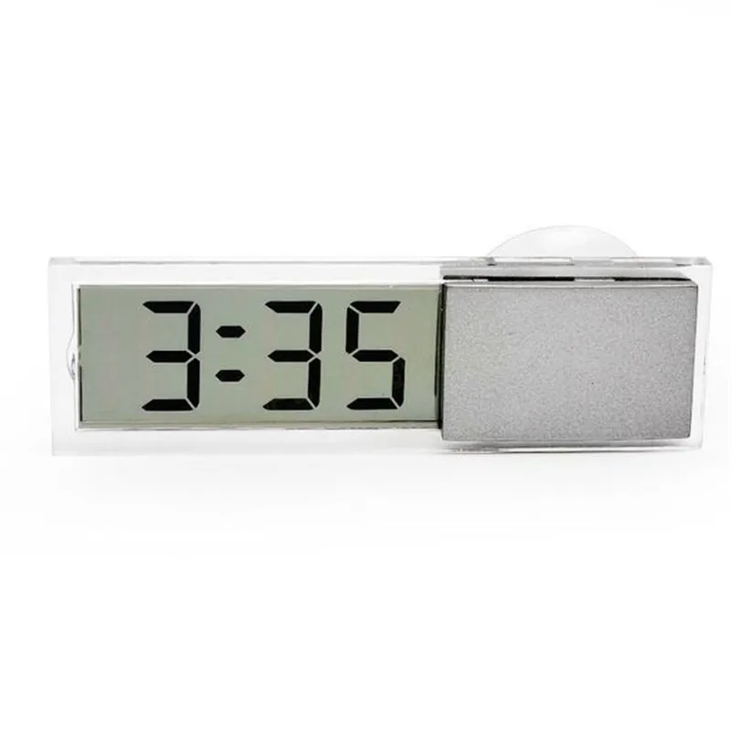 Car Ornaments Durable Digital LCD Display Car Electronic Clock With Sucker Clock