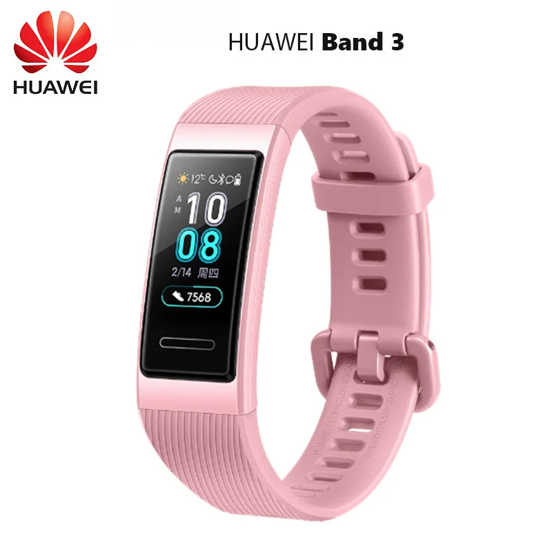 

Original Huawei Band 3 Smartband Metal Frame Amoled Full Color Display Touchscreen Swim Stroke Heart Rate Sensor Sleep