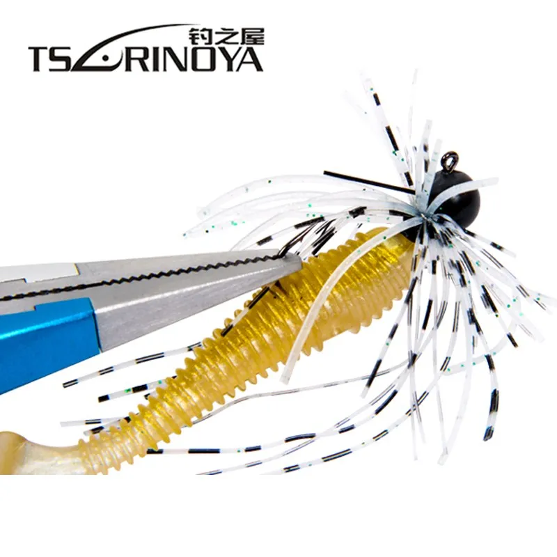 

TSURINOYA Rubber Jig Bait 3Pcs 2.5g/3.5g Tungsten Steel Jig Head Fishing Hook Artificial Jigging Lure for Soft Baits Pesca