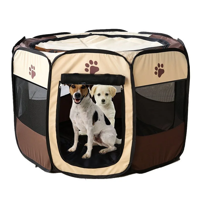 

Dog House Portable Foldable Playpen Pet Puppy Exercise Dog Kennel Cage Resistant Outdoor pet mat Removable dog tent Bed fence