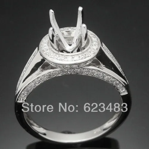 

SOLID 14K WHITE GOLD 8MM ROUND CUT 0.40CT DIAMOND SEMI MOUNT ENGAGEMENT RING