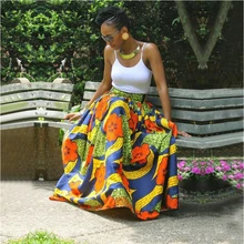 Горячая Распродажа, сексуальная Женская длинная африканская юбка макси с принтом, традиционная африканская стильная одежда, Женская свободная юбка, женская