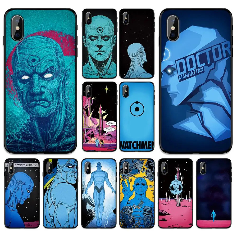 Часы Doctor Manhattan мягкая термополиуретановая крышка чехол для Apple iPhone 6 6S 7 8 Plus 5 5S SE X XS