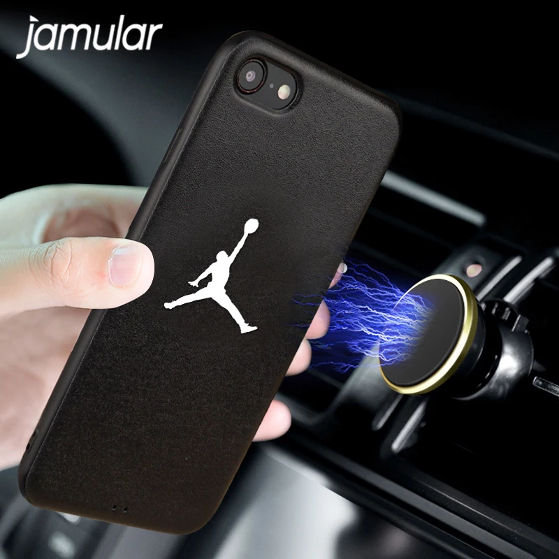

JAMULAR Magnetic Case For iPhone 7 X XS MAX XR 8 6s 6 Plus Fly Man Jordan Soft Back Cover Car Phone Holder Magnet Fundas Coque