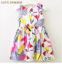 LOVE DD& MM/платья для девочек г. Новая Осенняя детская одежда модное милое платье-майка без рукавов с цветочным принтом и надписью для девочек