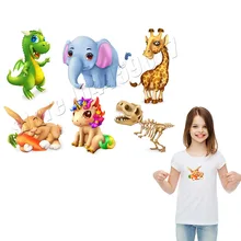 Нашивки со слонами животные мультфильм железо на термоприклеивание, наклейки Детский Набор для творчества ручная работа персональный аксессуар Аппликация на одежду