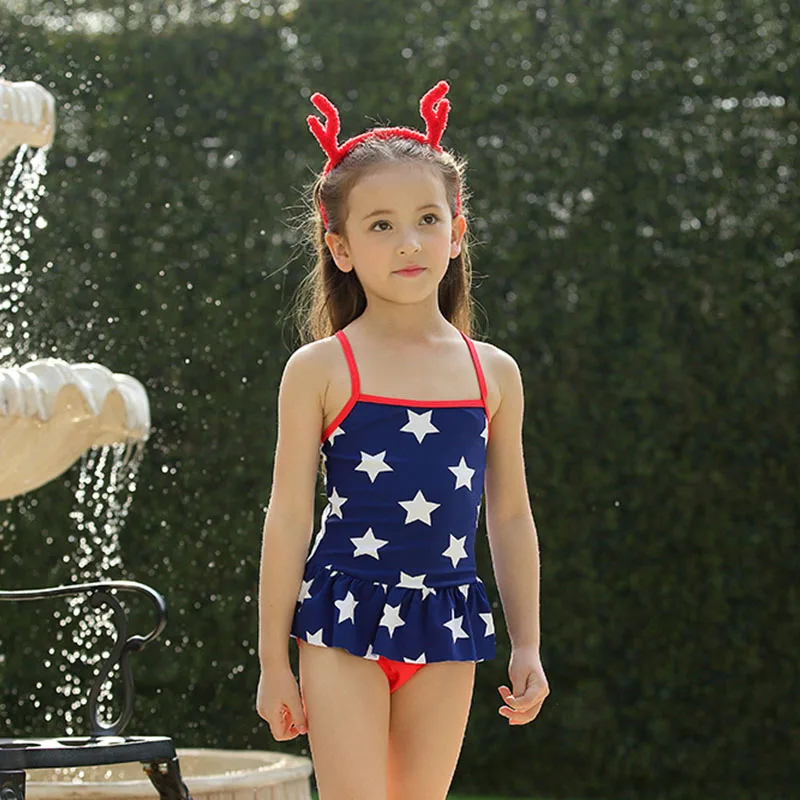 2018 High End New Cute Baby Girls Swimwear One Piece Kids Girls Star