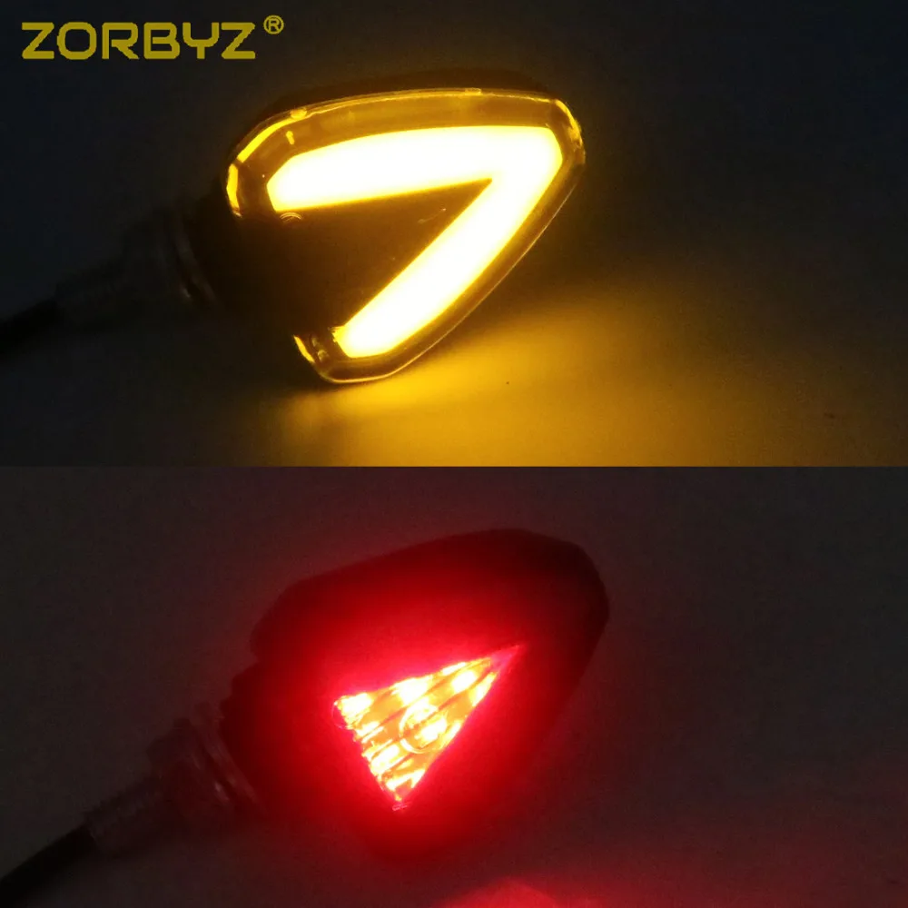 ZORBYZ 1 пара мотоциклетные черные треугольные СВЕТОДИОДНЫЕ указатели поворота