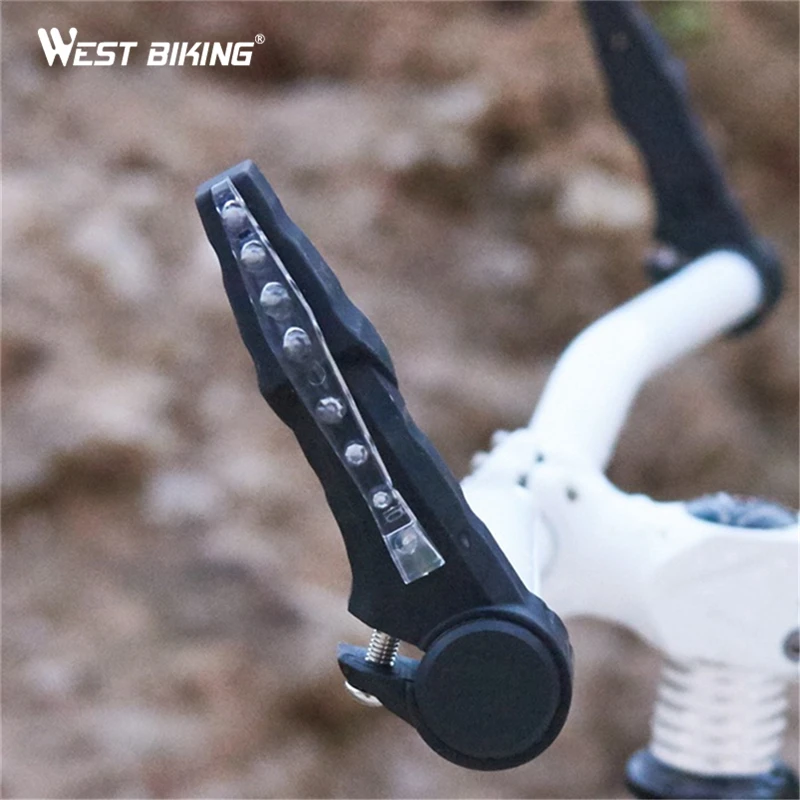 Top WEST BIKING Bike Handlebar Grips Light Bike Led Wheel Spoke Bicycle Lights Cycling Lamp of Grip The Deputy Horns Warning Lights 5