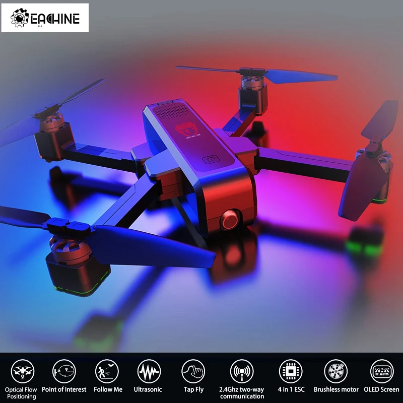 Бесщеточный складной Радиоуправляемый квадрокоптер EX3 GPS Wi Fi FPV камера 2K