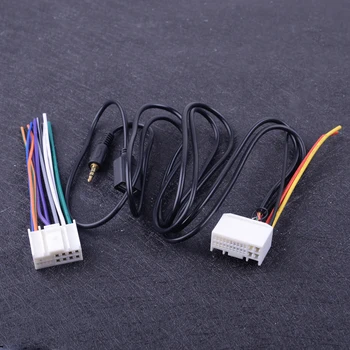 

DWCX New 3.5mm Radio Stereo Wire Wiring Harness Adapter Car Interior Accessories Auto Cable Fit for Hyundai Kia USB AUX