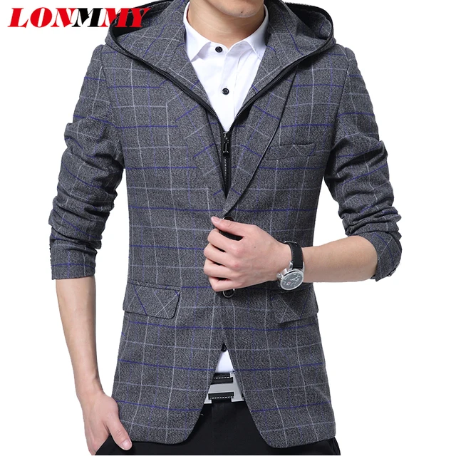 blazer with hoodie attached men's