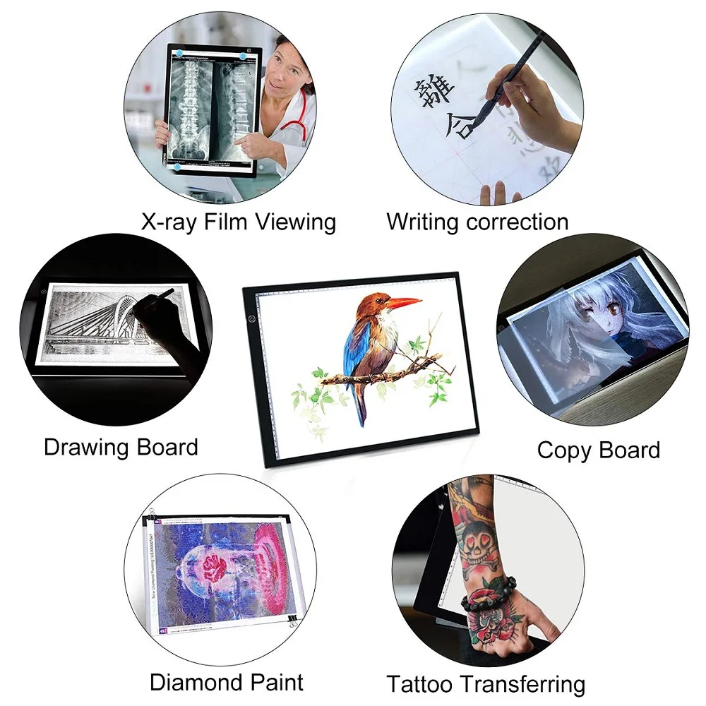 A4 светодиодный световой короб графический планшет Tracer цифровой планшет Рисование лист для копирования доска Artcraft эскиз исправление горный хрусталь