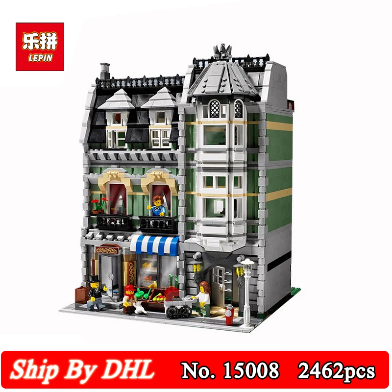 

2462Pcs Lepin 15008 City Street View Series Green Grocer Model Building Kits Blocks Bricks Children Toy Compatible LegoINGs