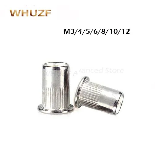 

M3 M4 M5 M6 M8 M10 M12 Hollow Flat Head Rivet Set 304 Stainless Steel Threaded Rivet For Metal Plates Tubes Fasteners Tools