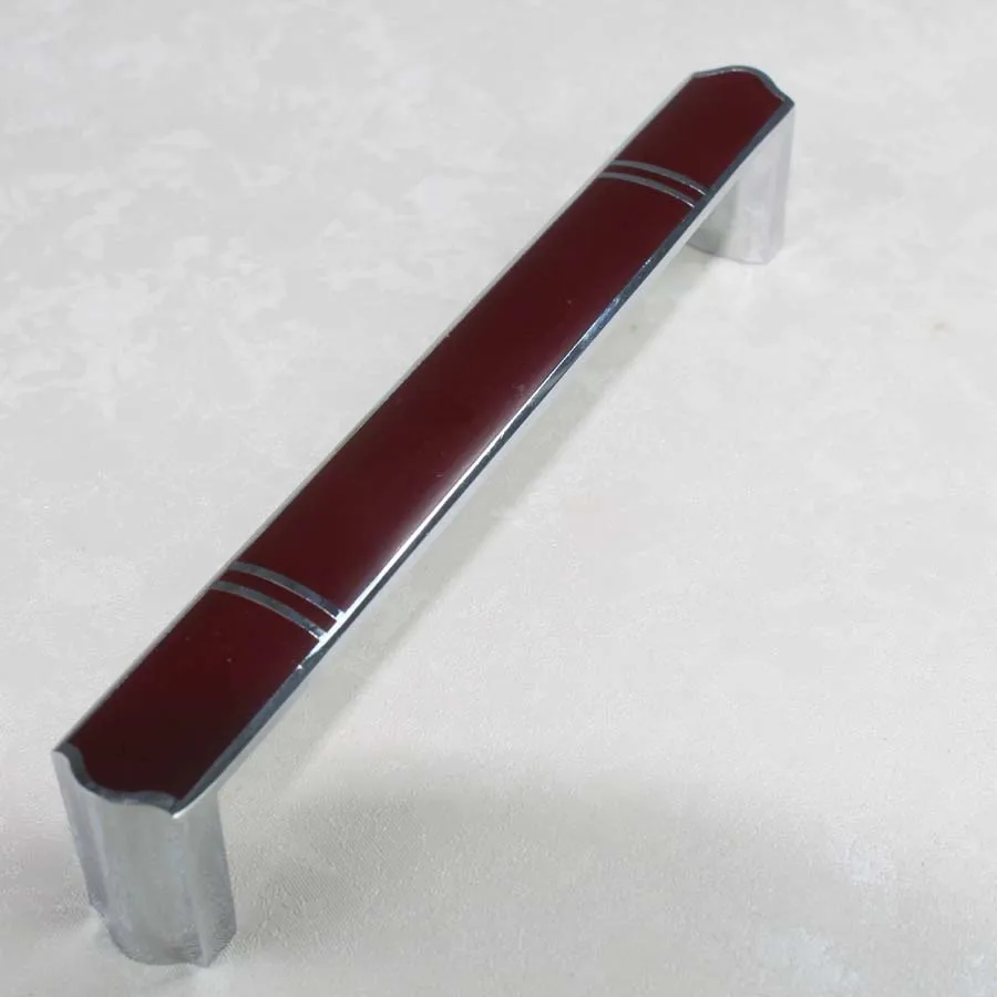 

128mm modern simple fashion furniture handle shiny silver kitchen cabinet handle 5" chrome red dresser cupboard door handle knob