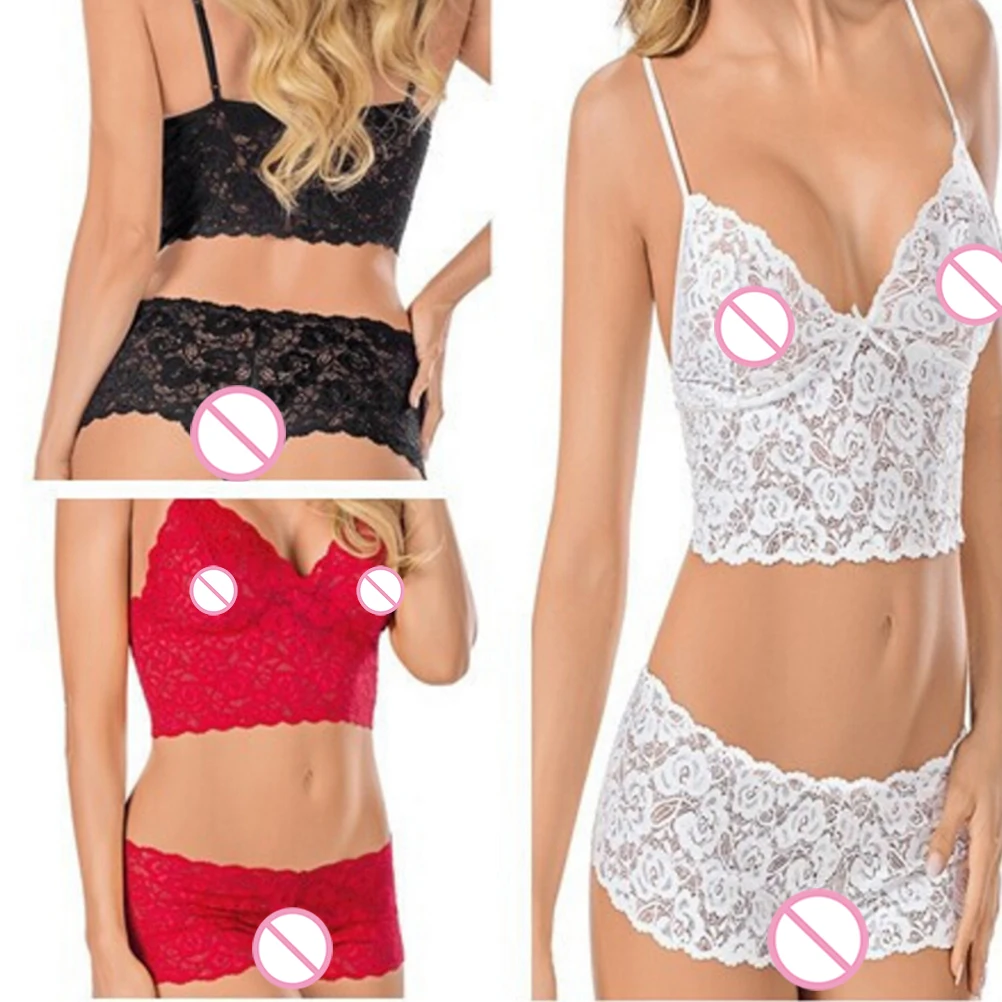 Sexy Lingerie Erotic Lace Babydoll Pajamas Exotic Wrapped Chest Bra Underwear Suit Porn Maid Sexy Costumes Sex Chemise 3 Colurs