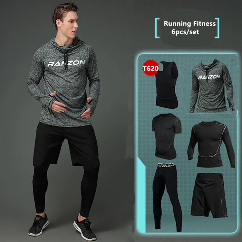 2017 New Compression Men's Sport Suits Quick Dry Running sets Clothes