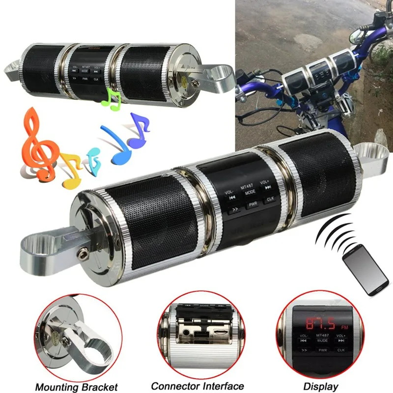 

Motorcycle MP3 Music Player Speakers Motorbike bluetooth Stereo Speaker FM/USB Radio Waterproof Adjustable Bracket Audio Player