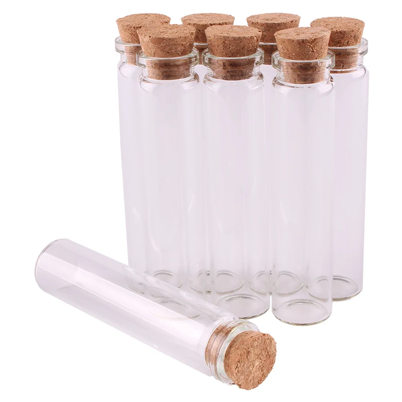 

Dia 18x80x12.5mm 13ml Transparent Glass Bottles Jars Vials Terrarium with Cork Stopper Glass Container for Wedding Gift Craft