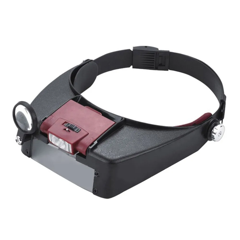 Quality Wearable Magnifier Helmet Magnifying Glass Loupe With Lamp Lens