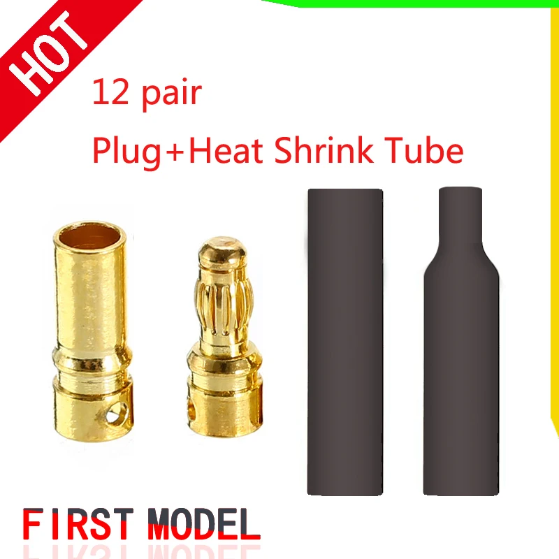 

10Pairs 3.5mm 4.0mm Banana Plugs Adapter Gold Plated Bullet Connector Plug Sets RC Part for ESC Battery Motor