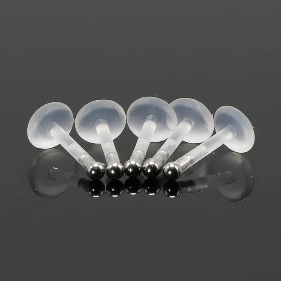 1pc 1.2*8mm new fashion lip studs labret piercing medical acrylic bar ear stud 16G body jewelry