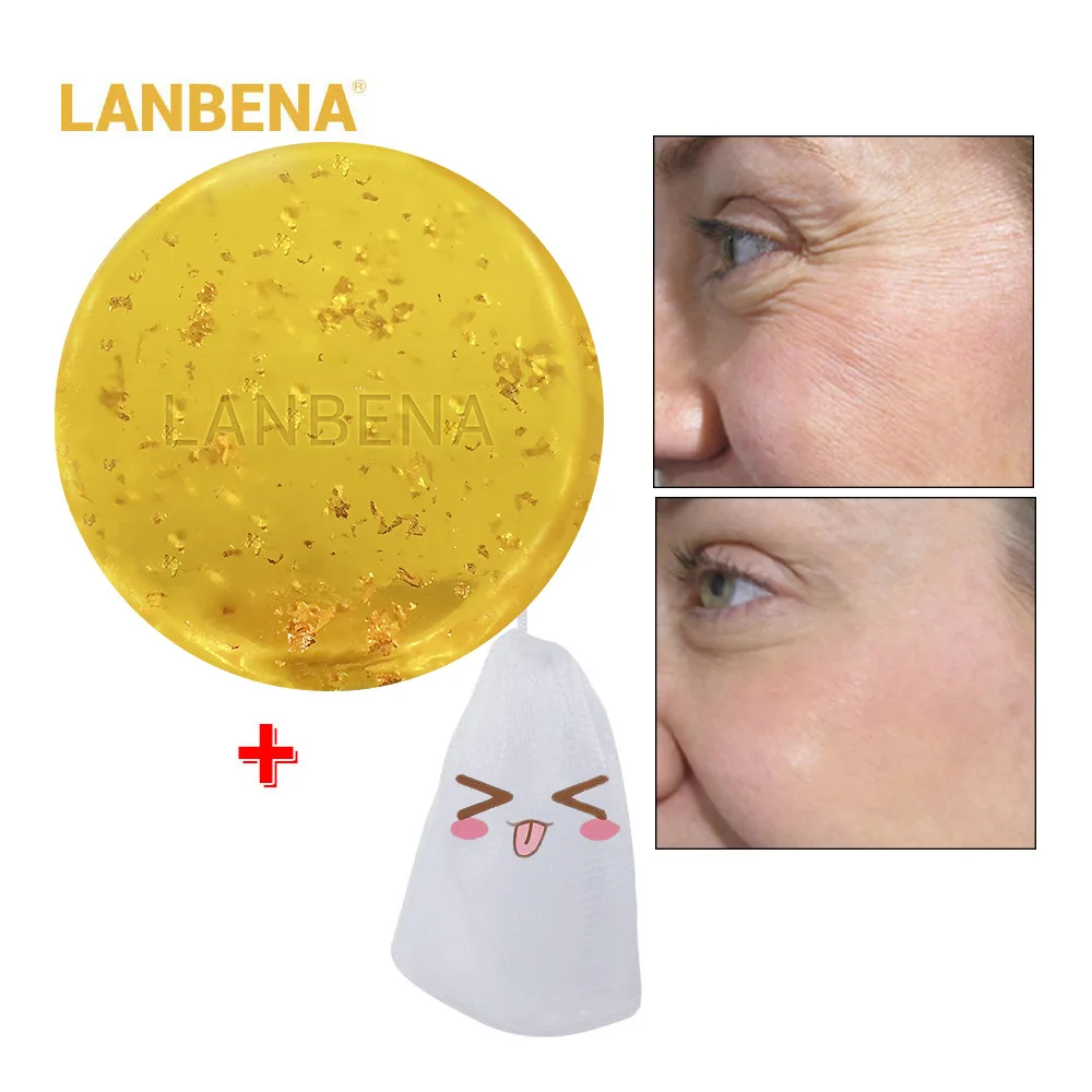 

LANBENA 24K Gold Handmade Soap Anti-Aging Nourishing Seaweed Deep Cleansing Moisturizing Whitening Anti-Wrinkle Beauty Face Care