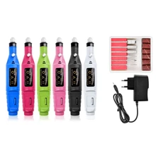 Электрическая для маникюра ногтей педикюр набор для ухода за ногтями Стразы для ногтей набор для ухода за ногтями наконечник с 6 шлифовальными головками+ 6 сверла салон Великобритания США Plug