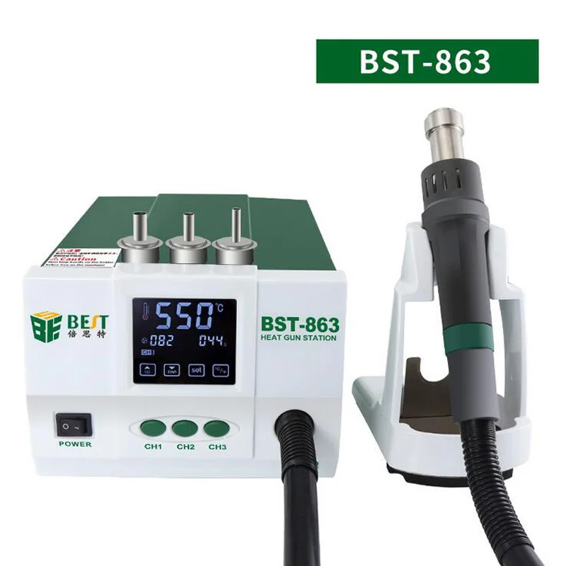 

1200W high power hot air gun Lead-free digital display desoldering station Touch screen temperature control than QUICK 861DW