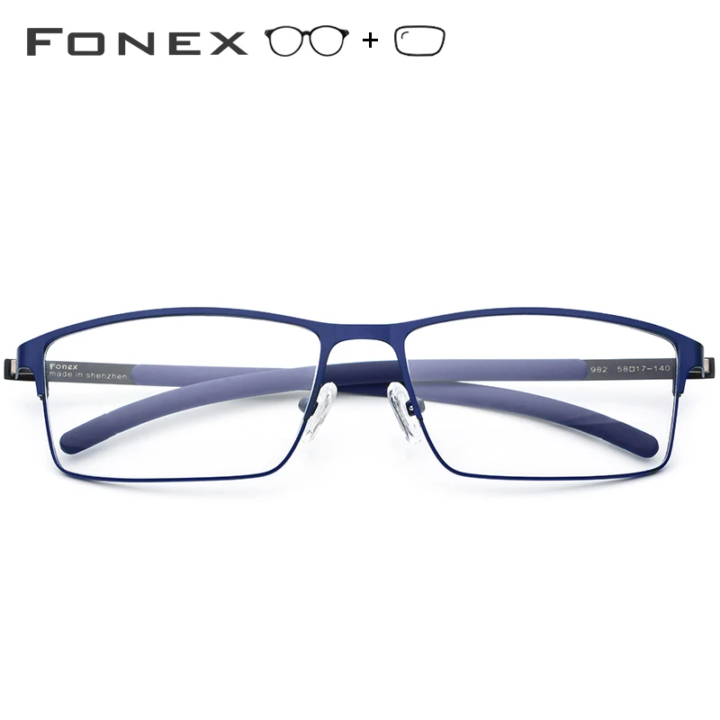 Gafas graduadas de aleación de titanio para hombre ultraligero cuadrado miopía prescripción gafas 2019 Metal óptico sin tornillos gafas - 2