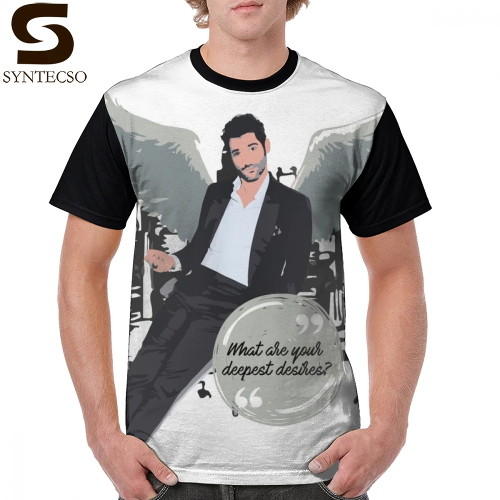

Lucifer Morningstar T Shirt Lucifer With Wings T-Shirt Fun 100 Cotton Tee Shirt Man Short Sleeves Printed Oversized Tshirt