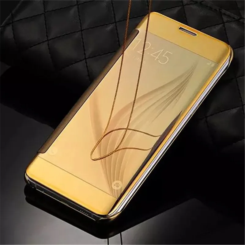 

Luxury Gold Plating Mirror Flip Case For Samsung Galaxy S5 Neo S6 S6edge S7 S8 S9 Plus Note 4 5 8 9 Chrome Back Cover S7 Edge