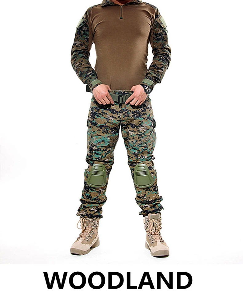 TACVASEN, новинка, Мужская Тактическая Военная форма, одежда, армейская Боевая форма, тактические штаны с наколенниками, камуфляжная одежда для охоты