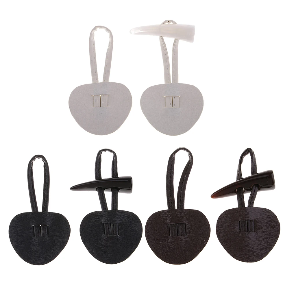 6 Pairs Horn PU Leather Toggle Buttons Coat Jacket Duffle Sewing DIY Button