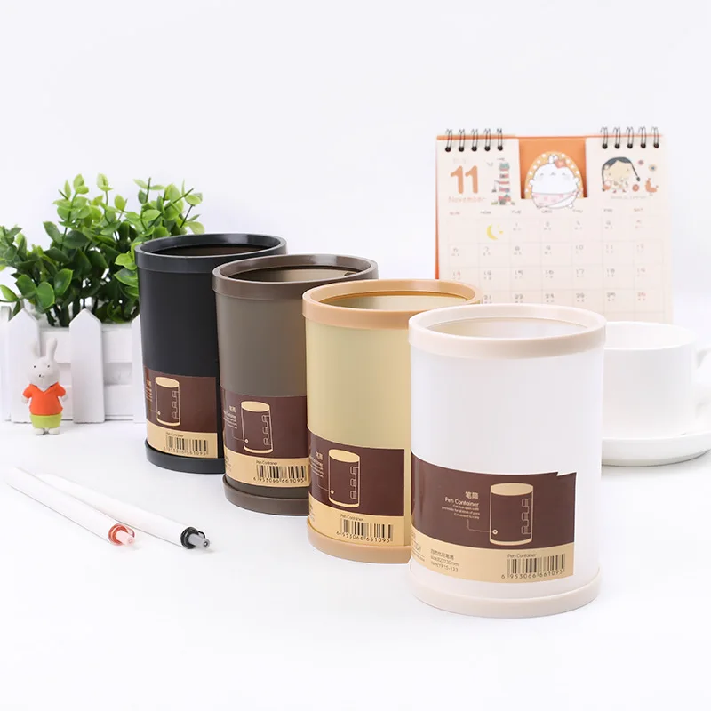 1pcs imple Japanese Pen holder Storage Box Detachable Round Creative