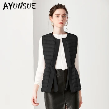 

AYUNSUE Winter Coat Female Fashion Women's Down Jacket 2020 Korean Warm Slim Fit Duck Down Sleeveless Women's Jacket Hiver LW741