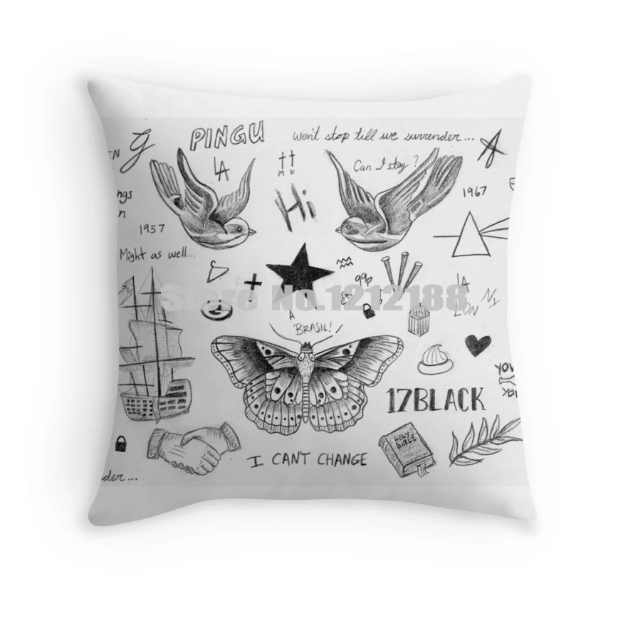 Harry Styles Tattoos Department Decorative Pillowcases 40 40 40 40 Extraordinary 24 Inch Pillow Cover Harry Styles Tattoos Department Decorative Pillowcases 40 40 40 40 Extraordinary 24 Inch Pillow Cover