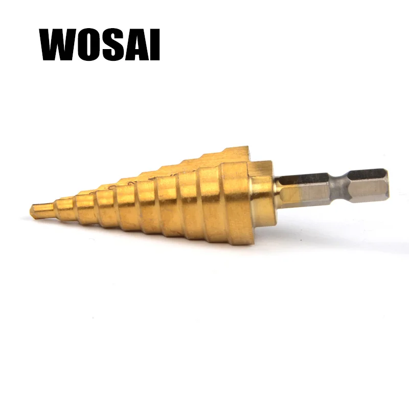 WOSA Hss титановое ступенчатое сверло шаг конус режущие инструменты стальной деревообрабатывающий металлический сверлильный набор