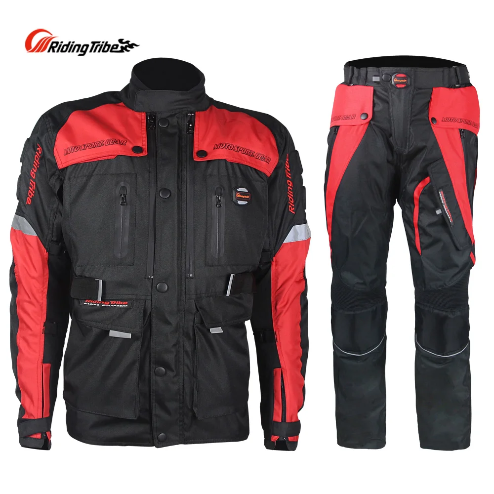 

Riding Tribe Motorcycle Men's Jacket Pants Winter Waterproof Motocross Racing Suit Protector Clothes Trousers 4 Season JK-33