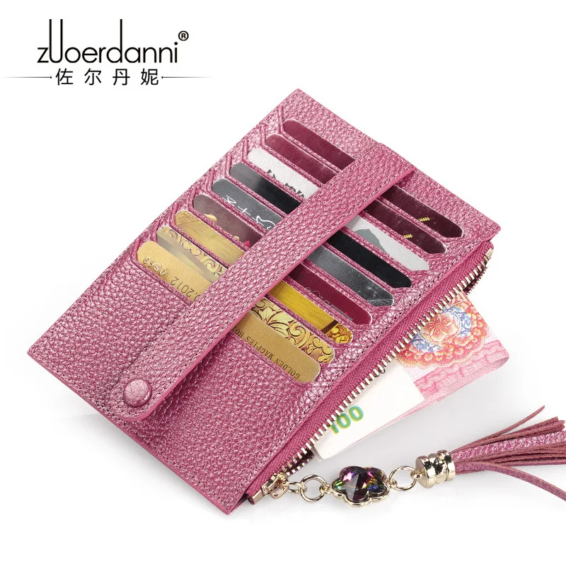 

Fashion Design Small Women's Genuine Leather Card Holder Female Small ID Credit Card Case Causal Ladies Mini Coin Purse