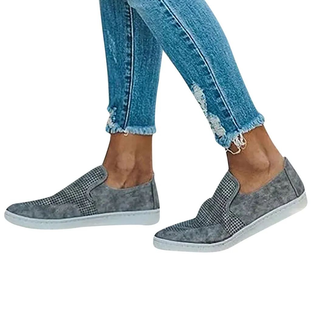 

Women's Fashion Canvas Lining Material Casual Sneakers Retro Slip On Pumps Shoes Comfort Driving Shoes Flock Upper Material May8