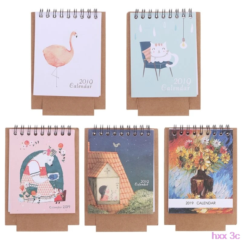 

2019 Mini Desktop Paper Calendar Daily DIY Table Planner Yearly Agenda Organizer