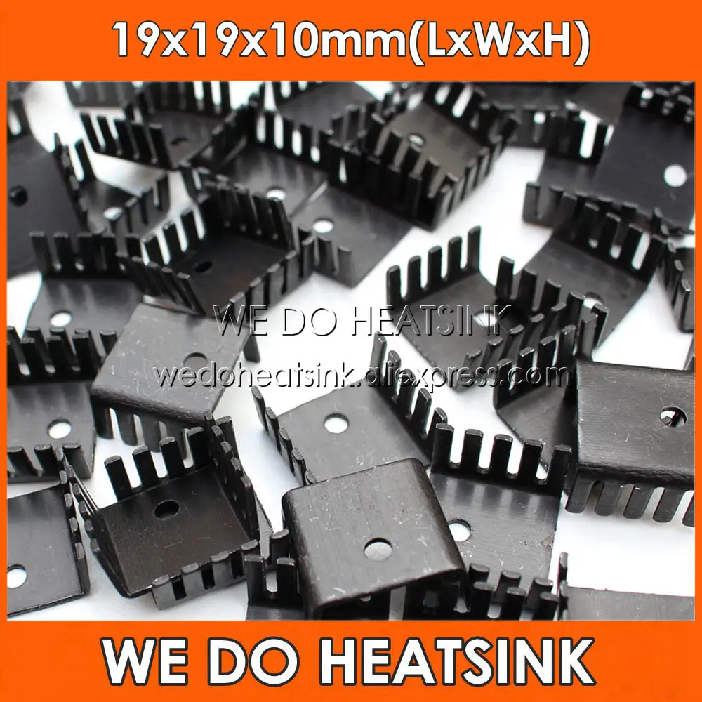 

WE DO HEATSINK 20pcs DIY Stamping 19*19*10mm Black Anodized Heatsink Stamping Aluminum Heat Sink For TO-220/TO220