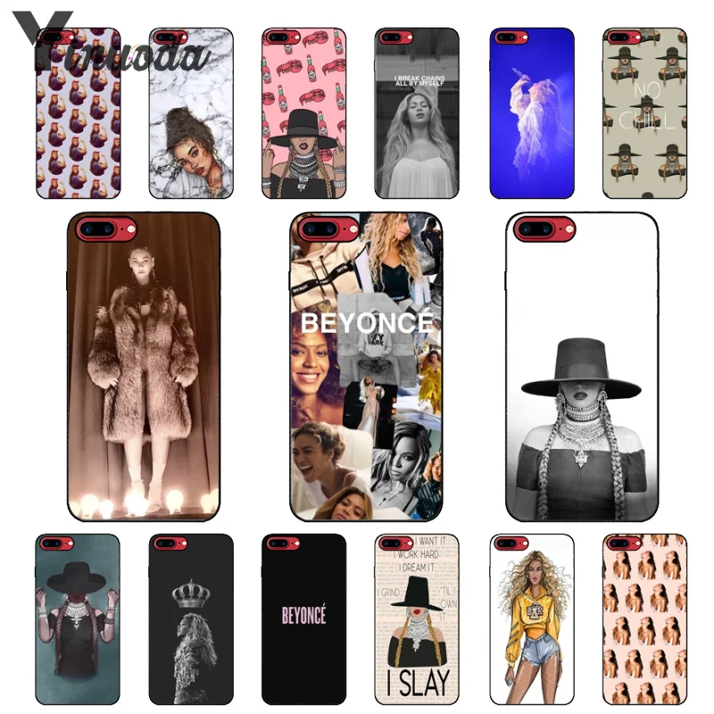 

Yinuoda Beyonce Smart Cover Black Soft Shell Phone Case for iPhone 7 6 6S 8 Plus 5 5S SE XR X XS MAX Coque Shell