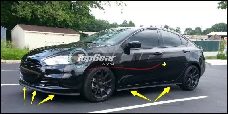 Lábios para Dodge Saia para tg Pára-choques Lábio Defletor Viper Fase rt - Srt sr Gts Spoiler Dianteiro Fãs Tuning Kit Corpo Tira 14 saia para tg fãs tuning kit corpo tira