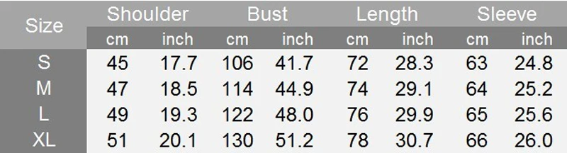 size chart