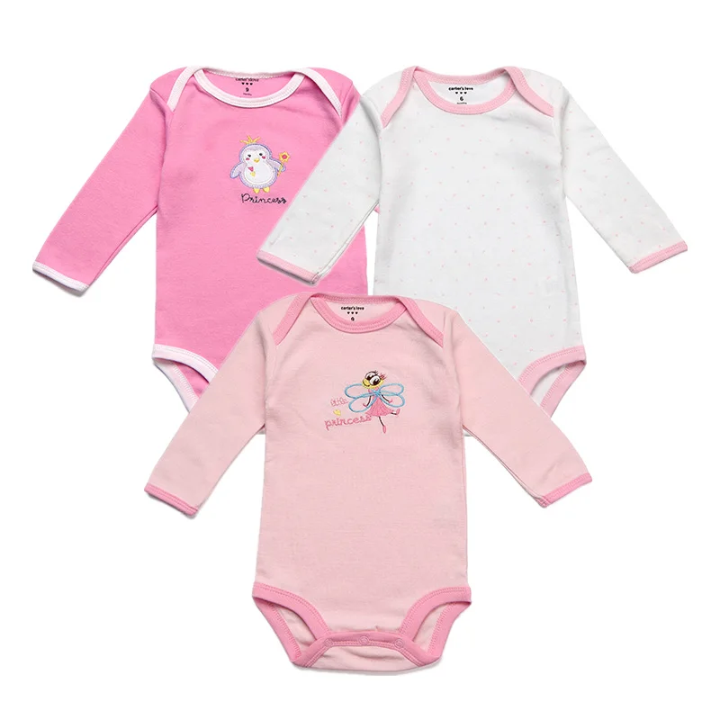 

3 Packs Baby Rompers Cotton Infant Full Sleeve Girls Clothing Spring Summer Daily Baby Jumpsuit Cartoon Newborn Boy Clothes